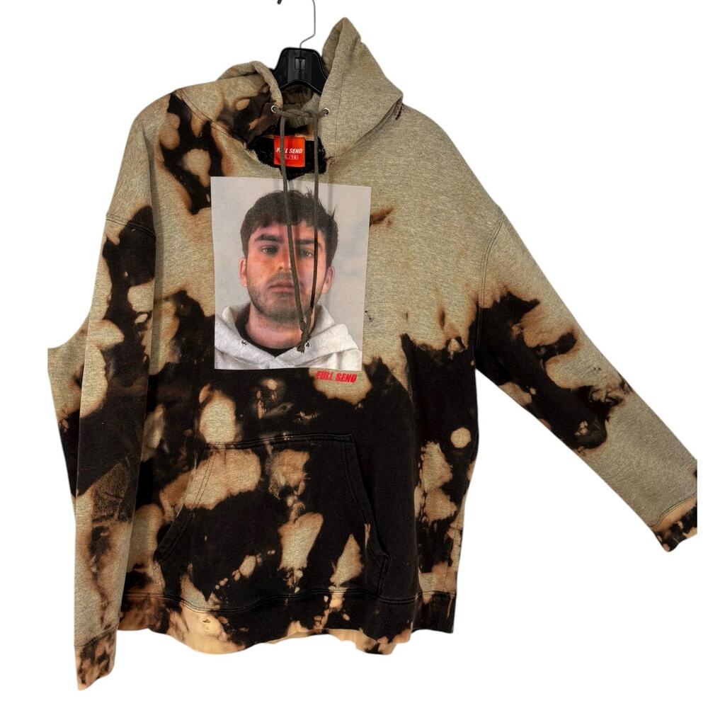 Full Send Tie Dye Hoodie Mens XL Distressed Steetwear Skater Urban